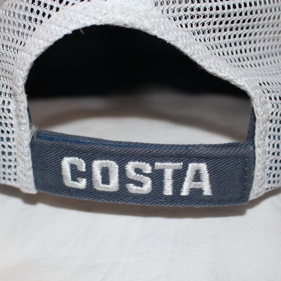 COSTA Del Mar USA Flag C Logo Unstructured Mesh Back Velcro Strap Baseball Hat - Picture 9 of 13